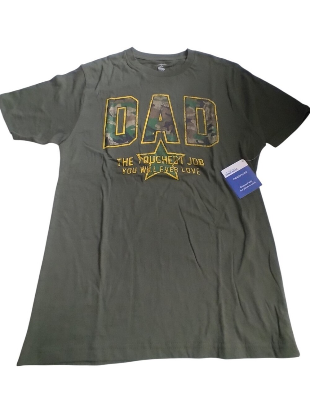 Way To Celebrate Dad Graphic Crewneck T-Shirt - Olive New Size S